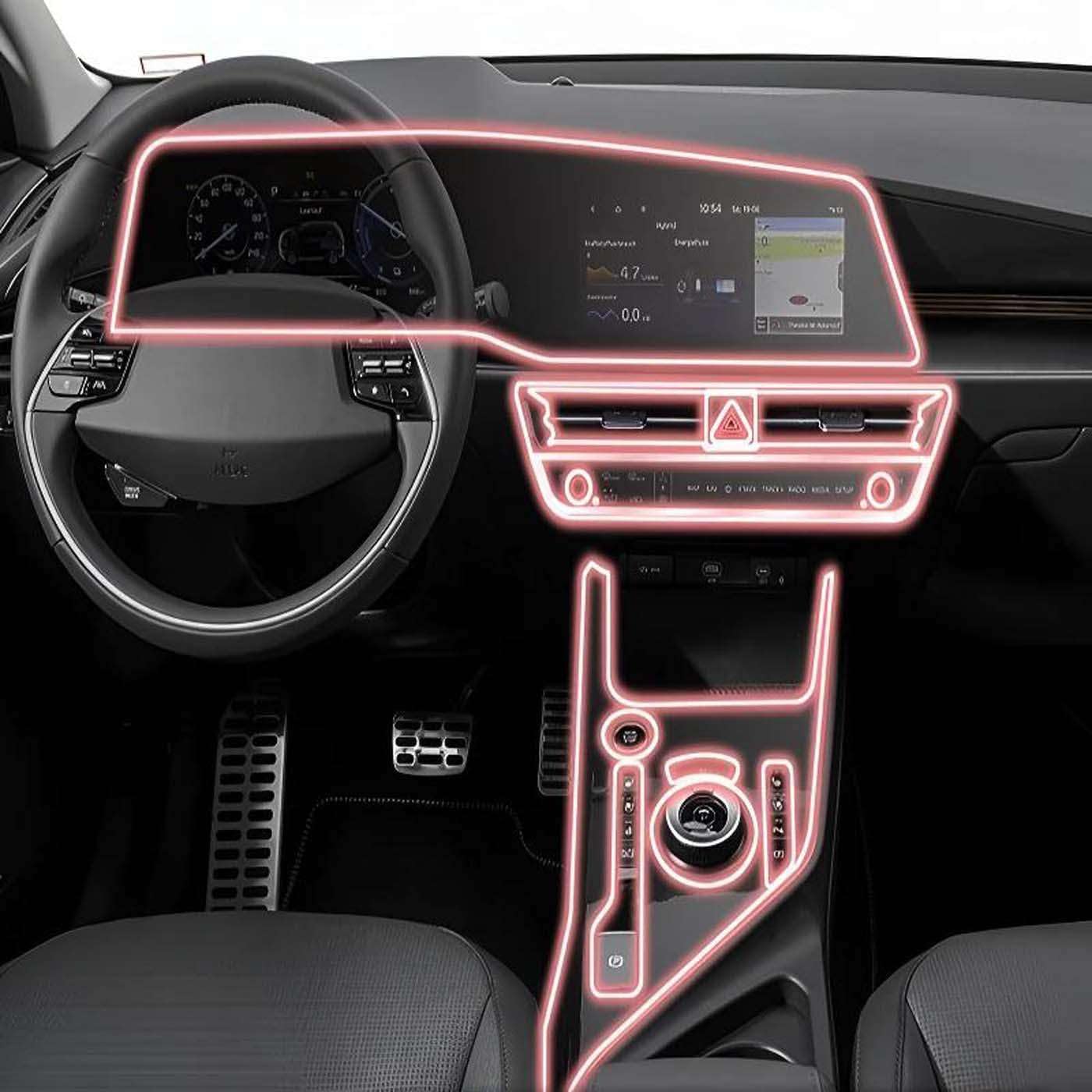 Dashboard Multimedia Navigation Transparent Protection, for Kia NIRO 2023-2025 Film Anti-Scratch