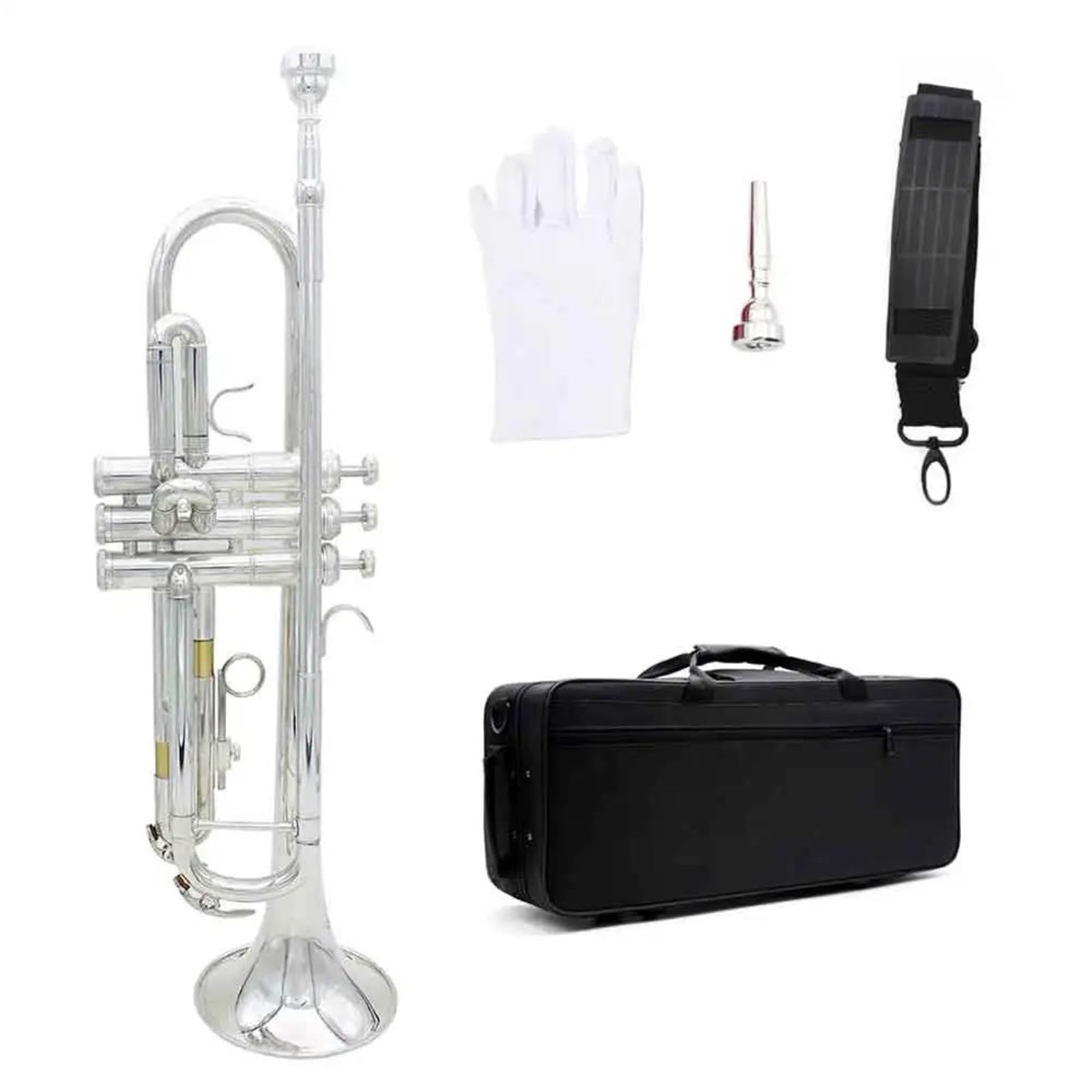 Tromba Per Principianti In Si Bemolle Prestazioni Professionali Argento Adatta Per Strumenti A Banda Ensemble Di Trombe Standard