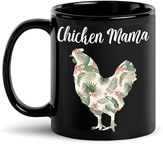 Floral Chicken Mama Coffee Mug, Crazy Chicken Lady, Rooster, Hen, Funny Chicken Coffee for Chicken Lovers, Backyard Chicken Farmers Gifts, Morning Person, Chicken Cup, Rustic Farmer Tea Cup