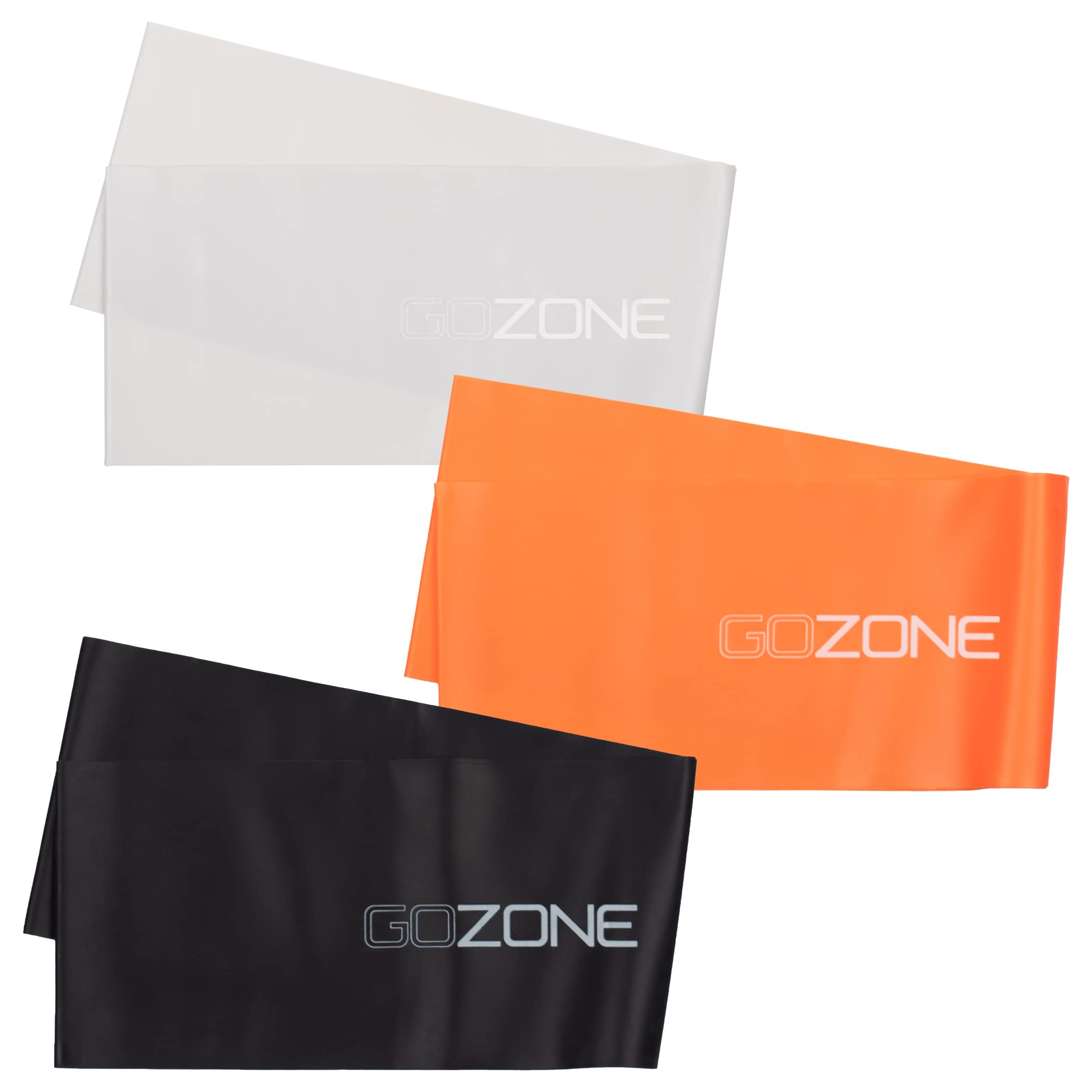 GoZone 3 Pack Looped Resistance Bands - 3 Varying Resistance Levels - Light, Medium, Heavy - Non-Latex Bands for Sensitive Skin - Durable and Long Lasting for All Gym, Fitness and Training Workouts