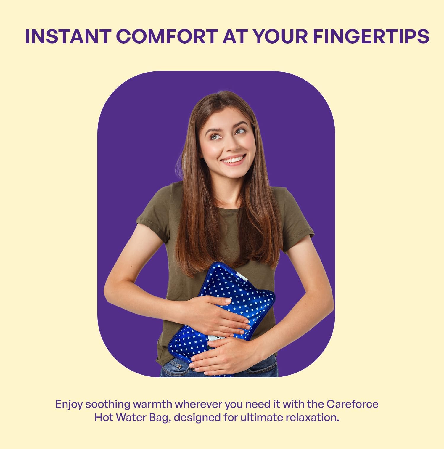 Careforce - The Force Behind Your Health Electric Hot Bag Electric Hot Water Bag Small Hot Pack Warm Water Bag Heat Bag Heating Bag - Polka Dotted Blue