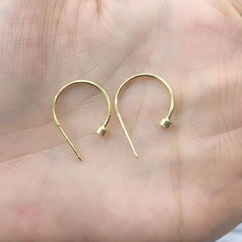 Miniatura 6 de Adabele Authentic Sterling Silver C Hoop Huggie Earrings 10mm 15mm 20mm with 3mm Dot Hypoallergenic Nickel Free Women Jewelry
