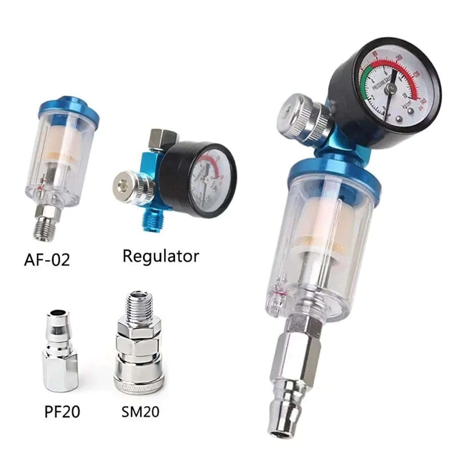 1/5 szt. do kompresora, pistolet do malowania w sprayu, części ciśnieniowe, 1/4", separator oleju wodnego, filtr nawilżający (tylko regulator, 20 szt.)