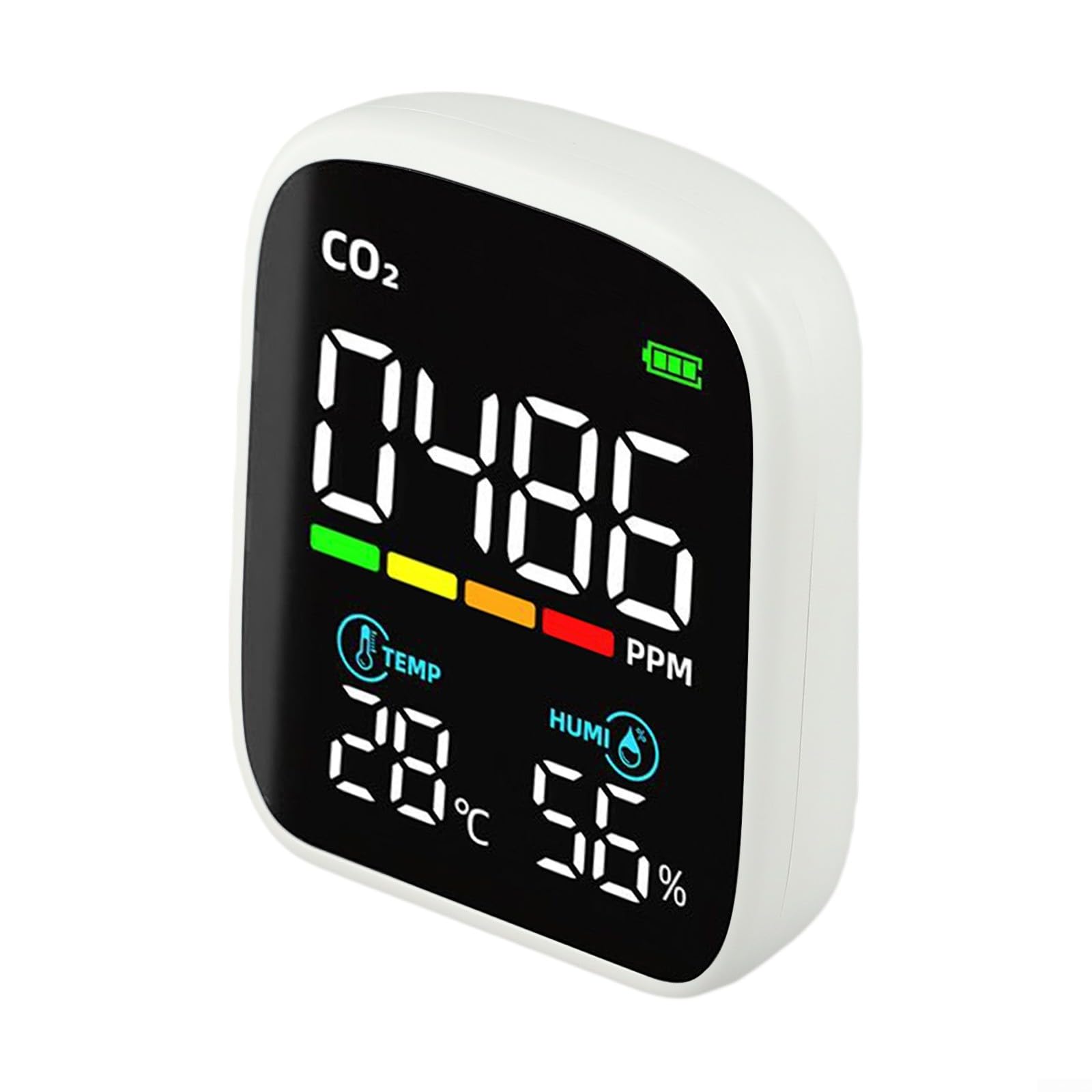 Monitor compacto de calidad del aire con sensor NDIR y rango hasta 5000 PPM