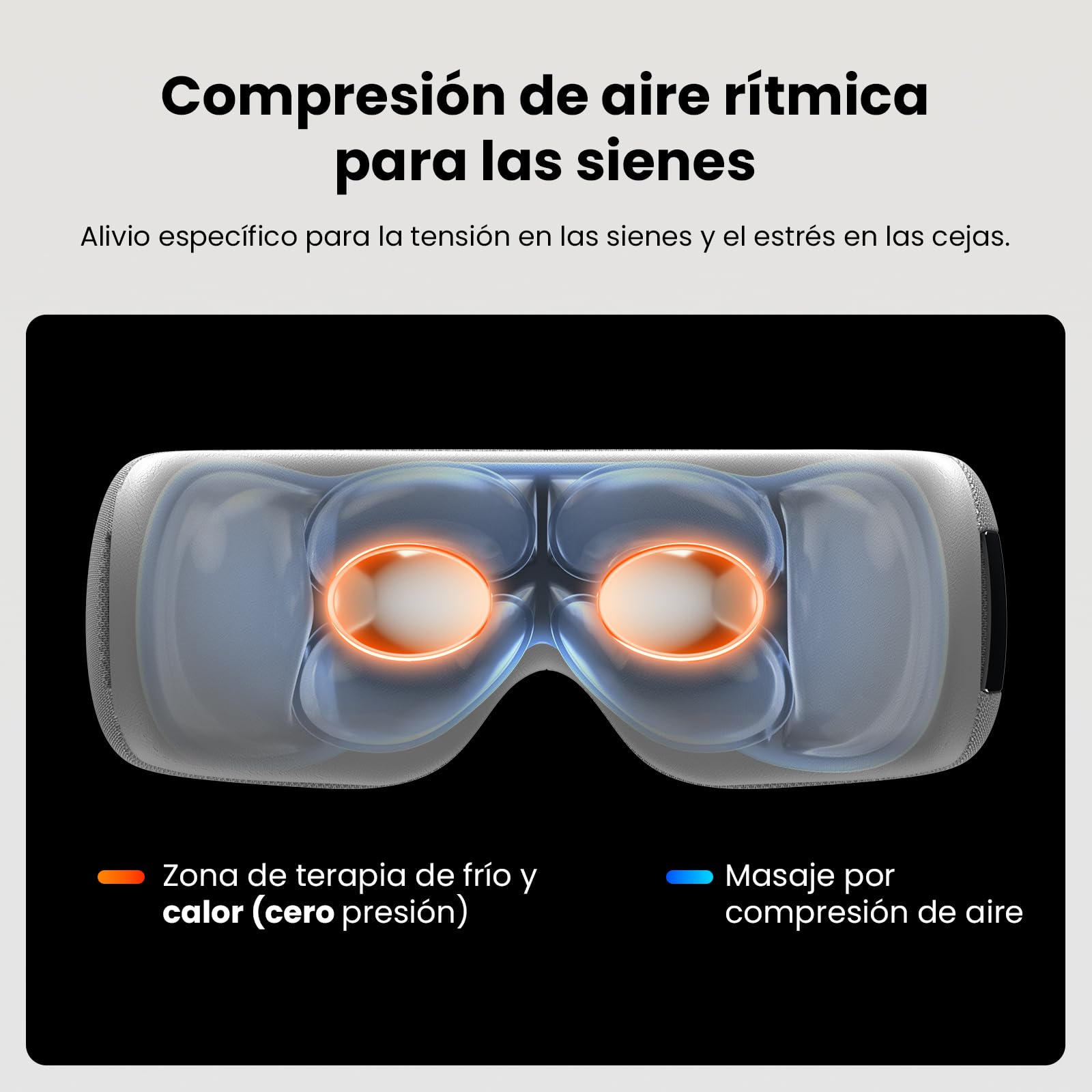 BOB AND BRAD EYEFLOW Masajeador de Ojos con Calor y Frío, Máscara Ocular de Compresión Fría de Semiconductores para el Alivio de la Migraña, Ojos Secos y Ojeras, Regalo para Mujeres y Hombres