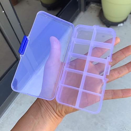 Miniatura 3 de 2Tomato Shipping Supplies Caja de almacenamiento de plástico rectangular transparente con 10 ranuras, organizador de compartimentos pequeños para