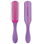 Denman Curly Hair Brush D3 (African Violet) 7 Row Styling Brush for Detangling, Separating, Shaping and Defining Curls - For Women and Men