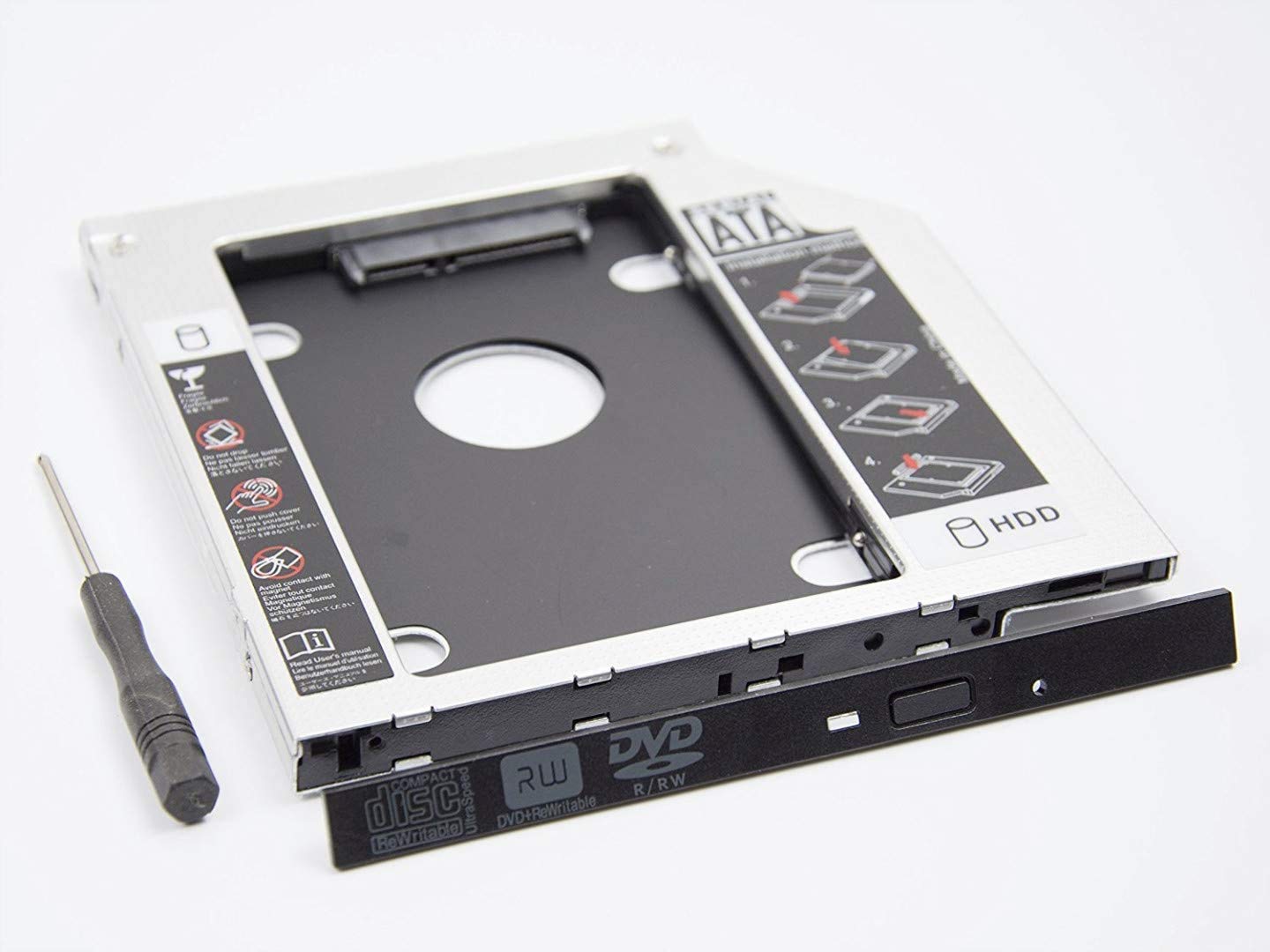 REES52 Second HDD Caddy 12.7mm SATA III Dual LED Indicator Customized for HP EliteBook 2530p 2540p DVD-ROM Optibay-image-13