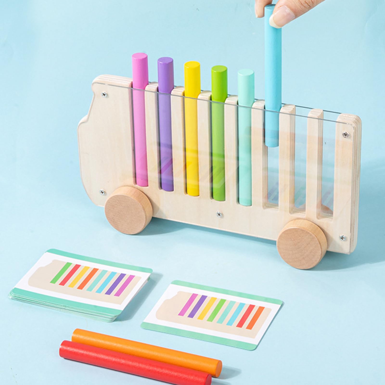 Kinder Jungen Mädchen aus Holz, Farbe Kognition, Lernspielzeug aus Holz, Farbe Sortierspiel, mehrfarbig