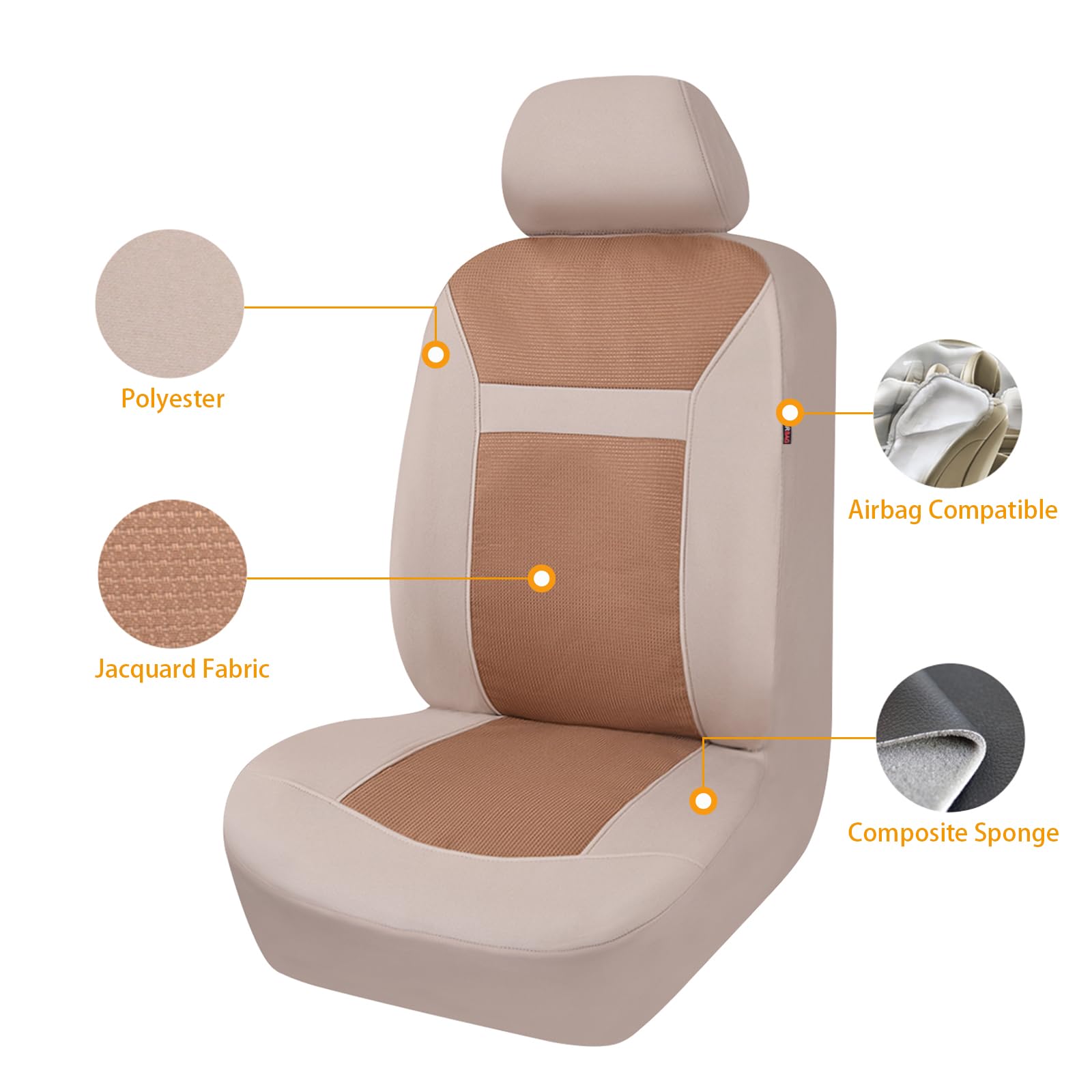 Housses De Siège Auto Universelles, Ensemble Complet, En