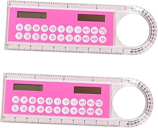 Tofficu 2 pçs mini goniômetro digital de plástico calculadora digital mini régua calculadora mini acessórios régua régua de computador com régua de calculadora para régua de 10 cm ferramenta de presente