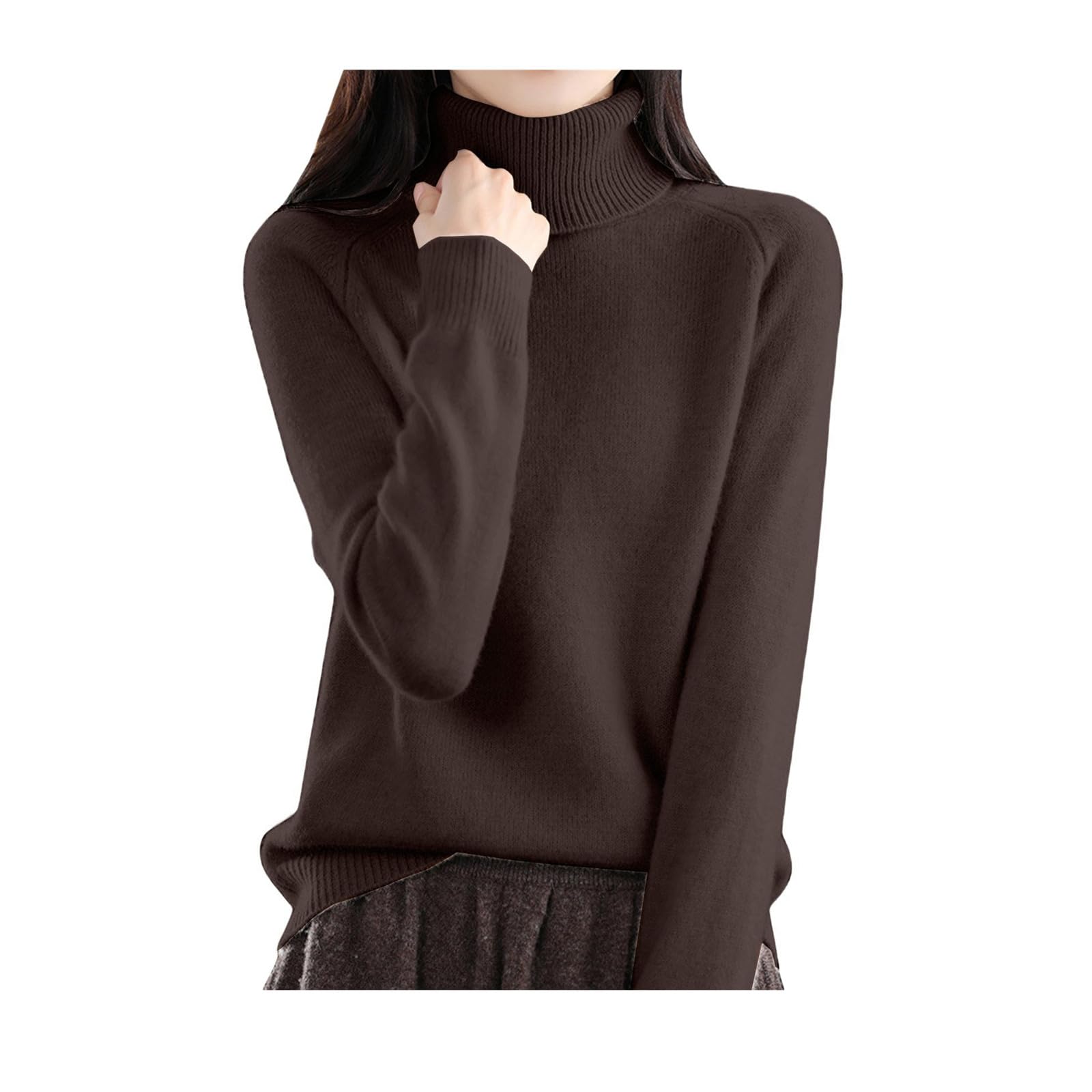 Cashmere Sweaters for Women 2025 Trendy Long Sleeve Turtleneck Sweater Casual Fall Winter Warm Knitted Pullover Tops