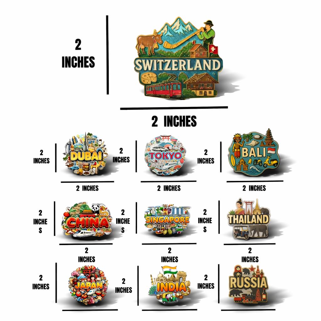 Collectible Country Fridge Magnets - 10 Pack -2