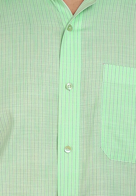 Image of 7-DAYS Men's Premium Striped Formal Shirt - Cotton Rich, Regular Fit, Full Sleeve, with Pocket, Wrinkle Resistant - Stylish Office & Everyday Wear.
