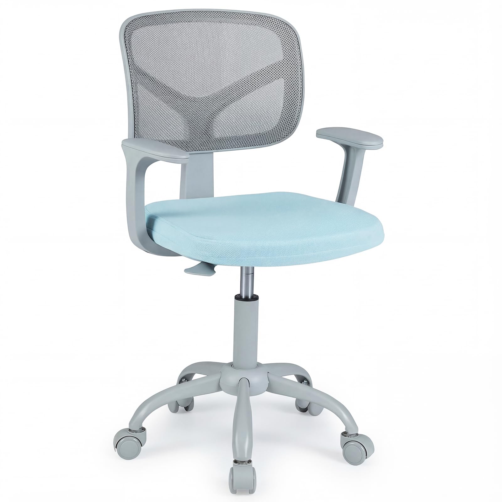 COSTWAY Kids Computer Desk Chair, Ergonomic Children Task Study Chairs with Lumbar Support, Adjustable and Swivel Mesh Chair for School Home Office (Blue, 54 x 46 x 84-94cm, without Footrest)
