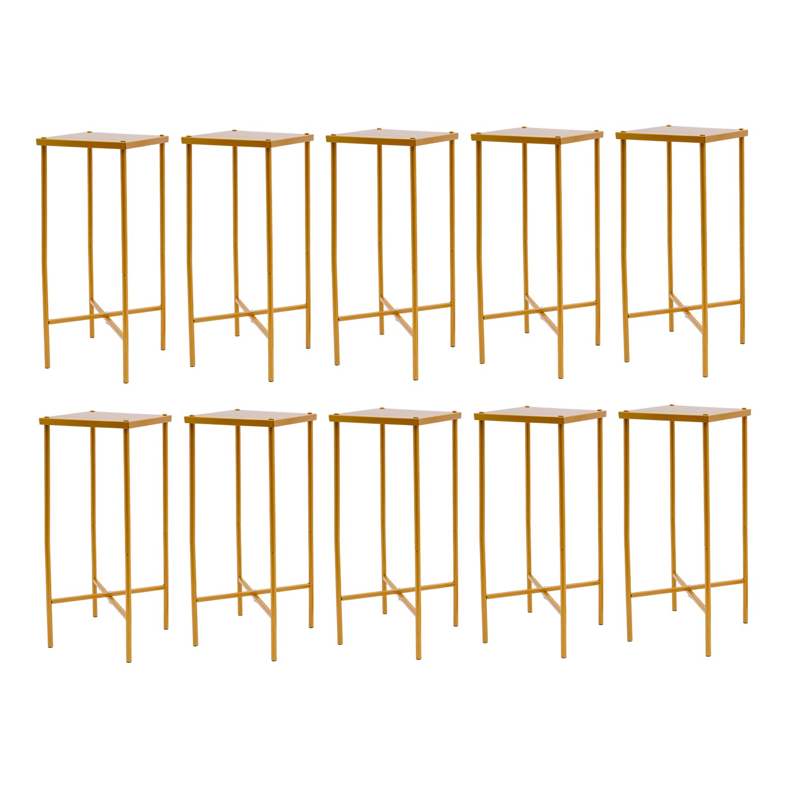Gold Flower Stand Wedding Centrepieces 10 Pieces Column Vases with Metal Plate Gold Vases High Flower Stand Metal Floor Vase Column for Table Decoration Wedding