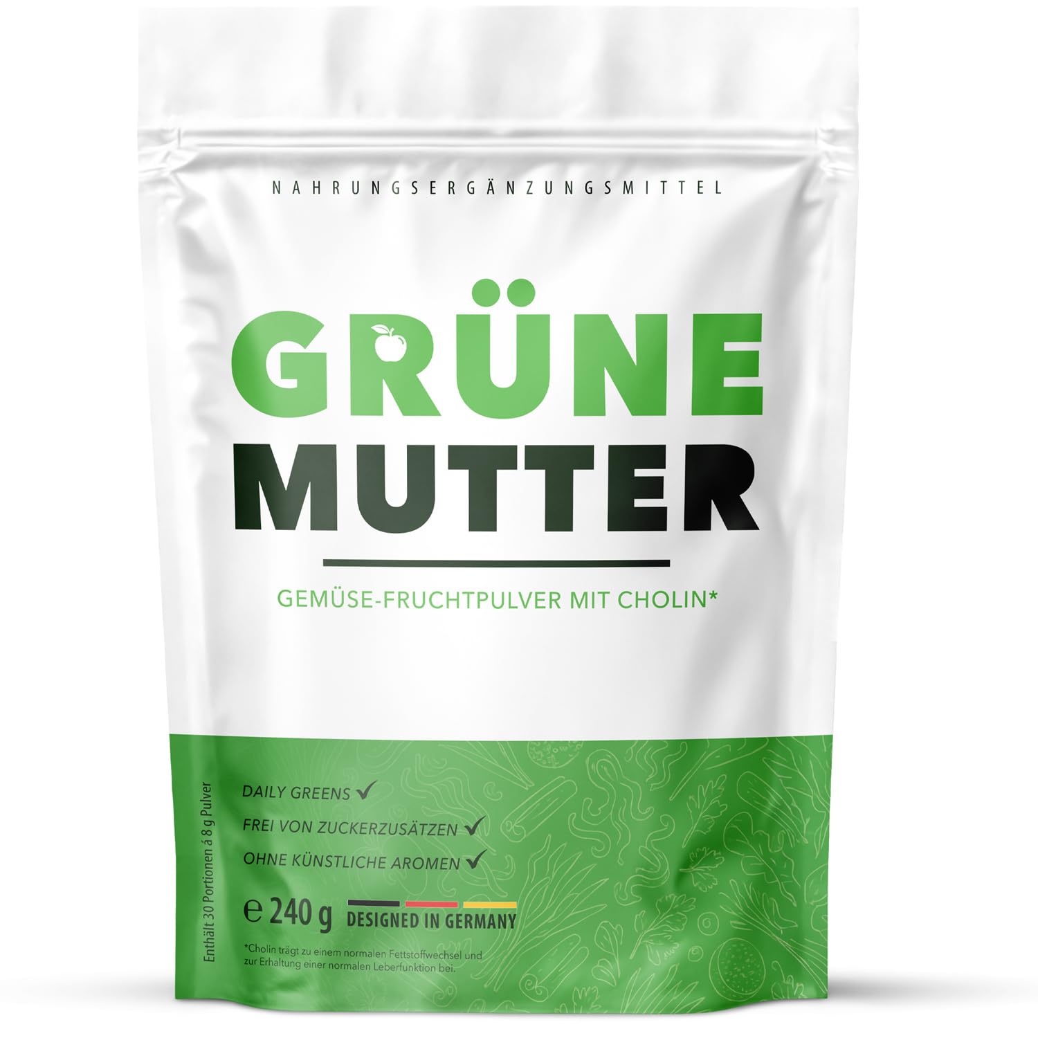Grüne Mutter Pulver | Mit wertvollen Inhaltsstoffen | Neutral im Geschmack | 240g