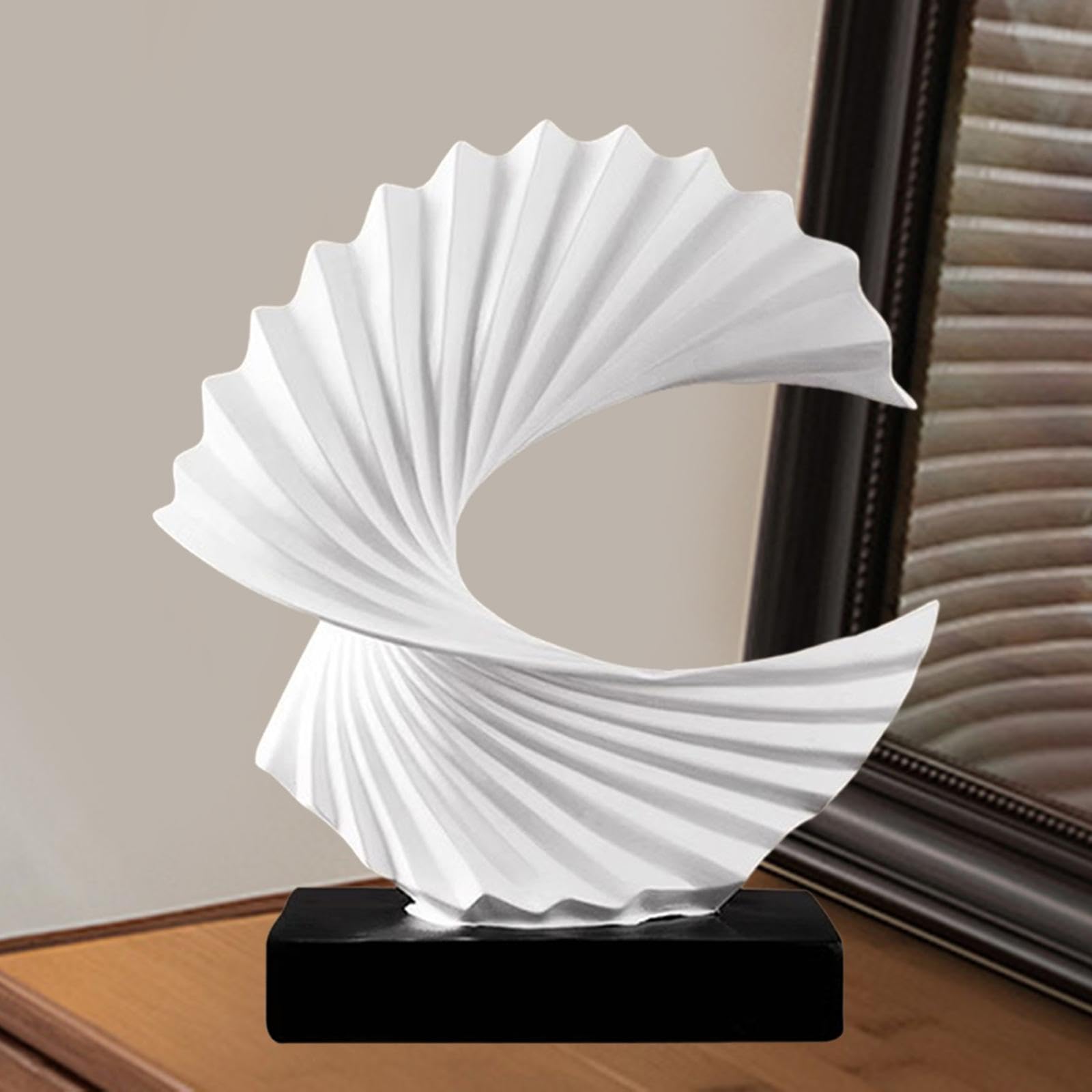 Fenteer Estatua de Ola de océano, Adorno de Escritorio, Centro de Mesa, Regalo, decoración del hogar, Escultura Artesanal, Figura de Resina para, Blanco