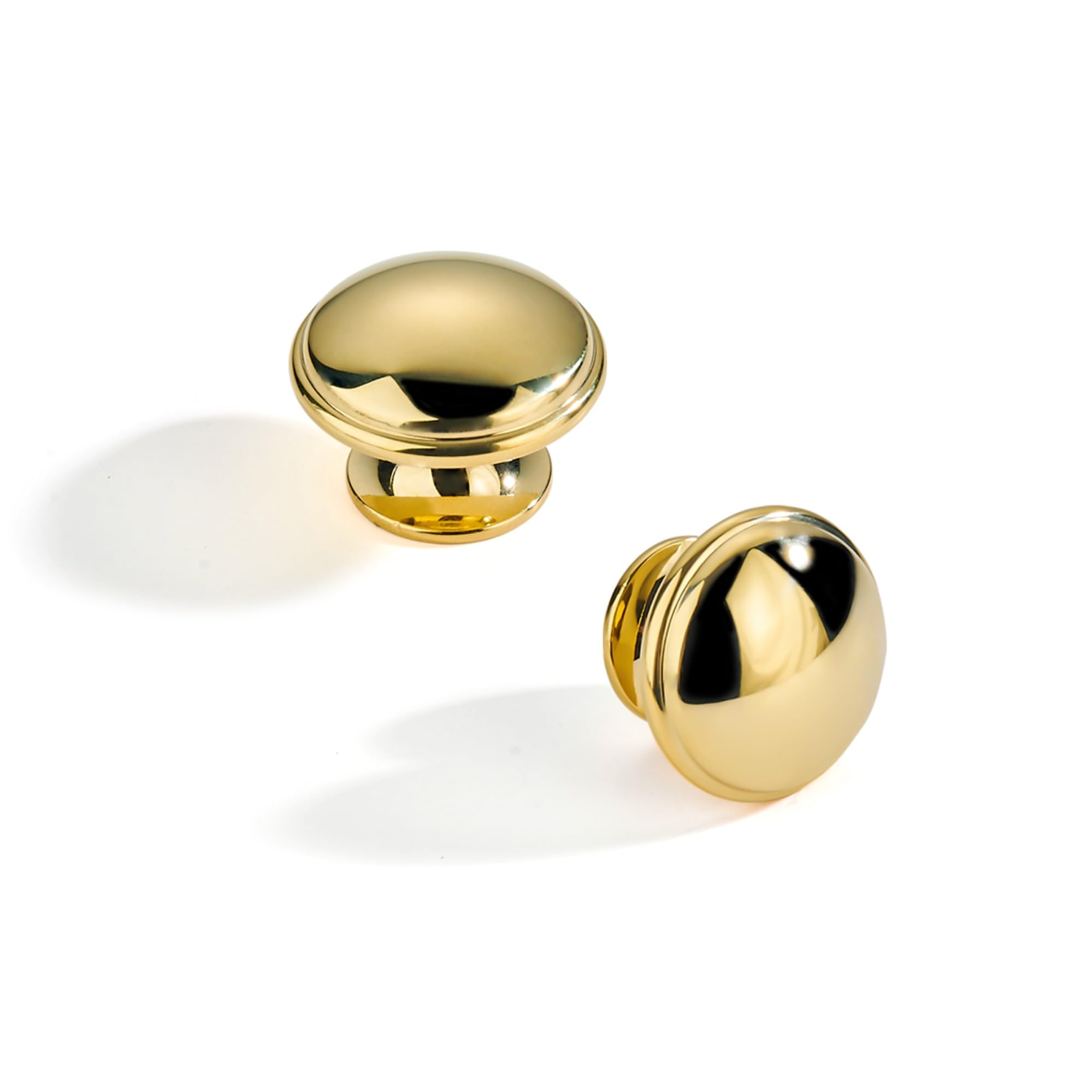 KHTUMEWARE Handmade Solid Real Brass Unlacquered Brass Round Cabinet Knobs image