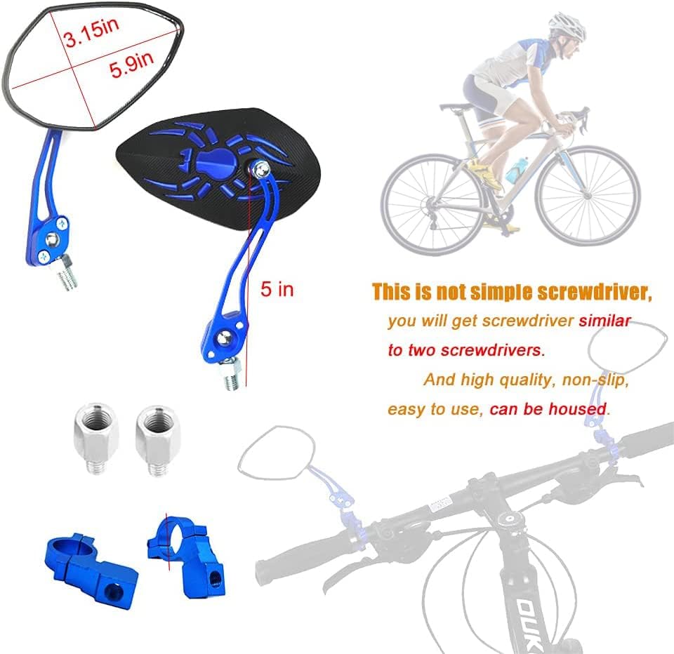 Miniatura 5 de Nakazawa Espejos de bicicleta para manillar, espejos retrovisores para manillar, 2 paquetes, espejos de bicicleta para bicicleta eléctrica,