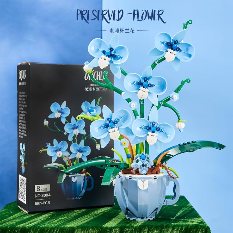 Amazon.com: Ideas Blue Orchid Ideas Flowers Building Block Set