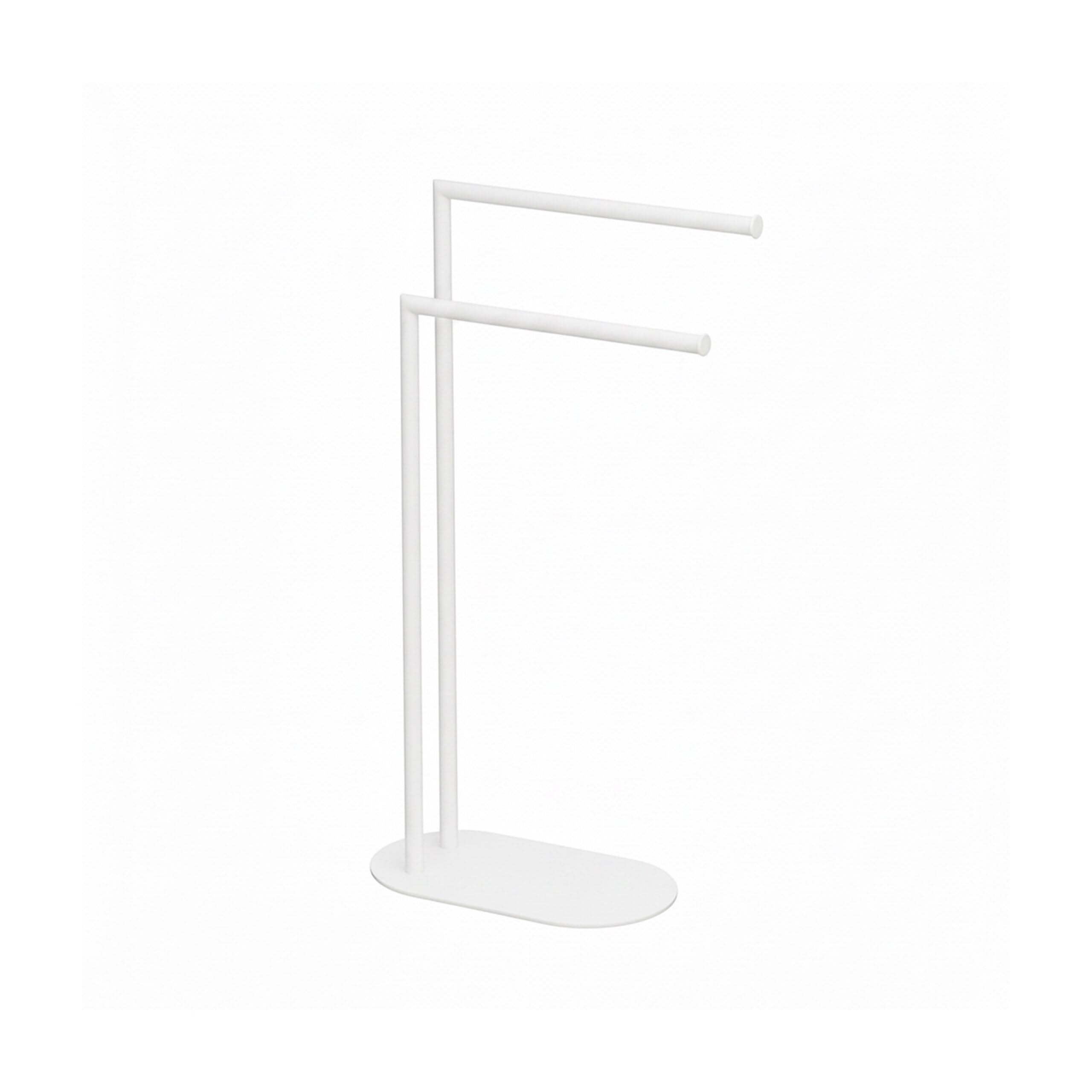 Toallero Relaxdays, HxBxT: 78,5 x 38,5 x 17 cm, Metal, 2 Barras Ajustables, toallero de pie, Blanco