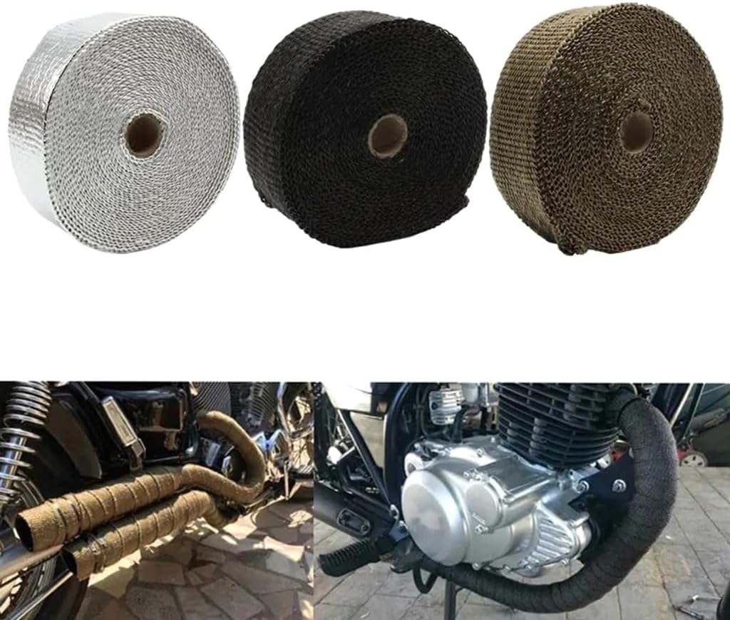 Fiberglass 5M Exhaust Heat Wrap Roll for Motorcycle Heat Tape Heat Wrap