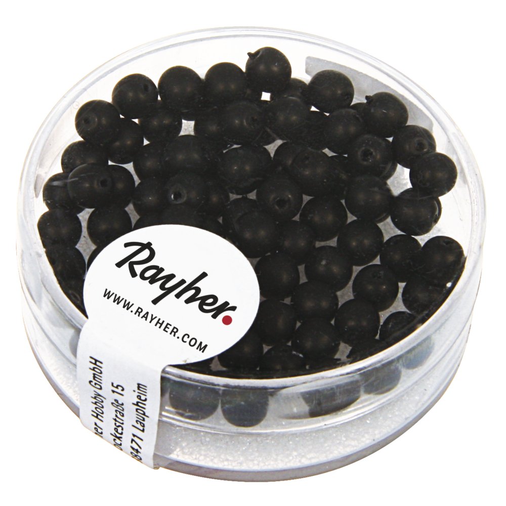 Rayher14446576 Renaissance Glass Wax Beads Matte 4 mm Box of 85