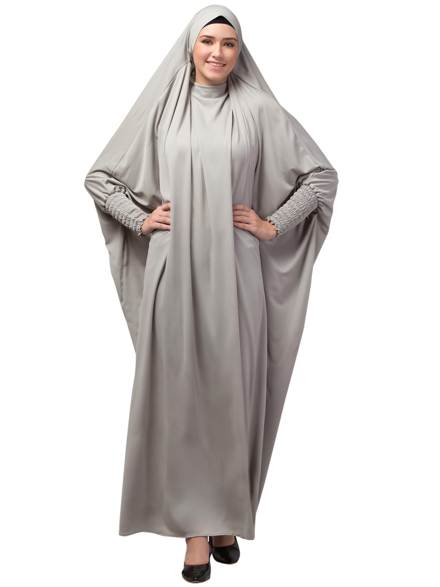 nazneen Women’s One‑Piece Ready‑to‑Wear Jilbab Robe with Tie‑Back Smoking‑Sleeve Design, Islamic Prayer Wear for Hajj Umrah, Hijab Abaya for Ladies.-picture-49