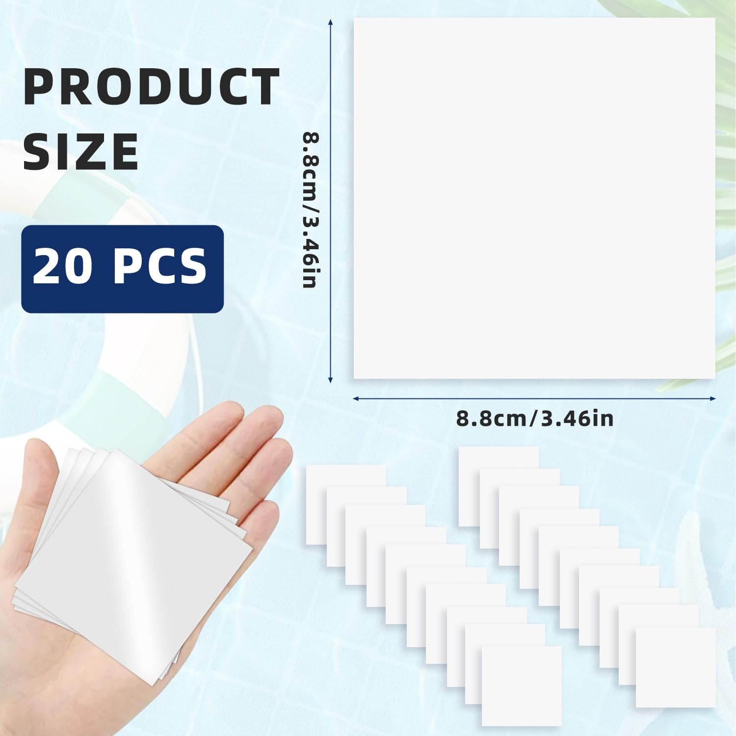 Kit de Réparation TPU Transparent Autoadhésif 20 Pièces pour Matelas Gonflable Kayak Tentes
