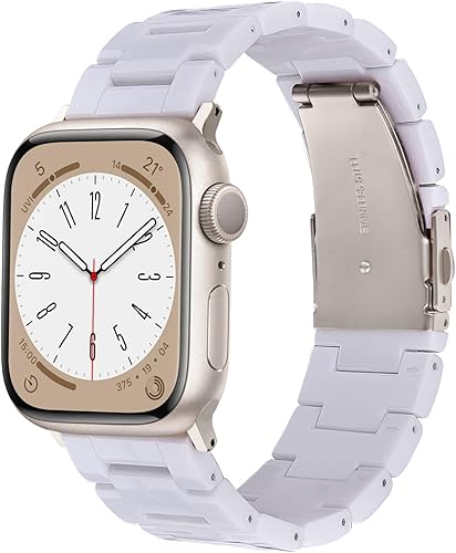 V-MORO - Correa de resina compatible con Apple Watch White-Starlight 1.49 pulgadas