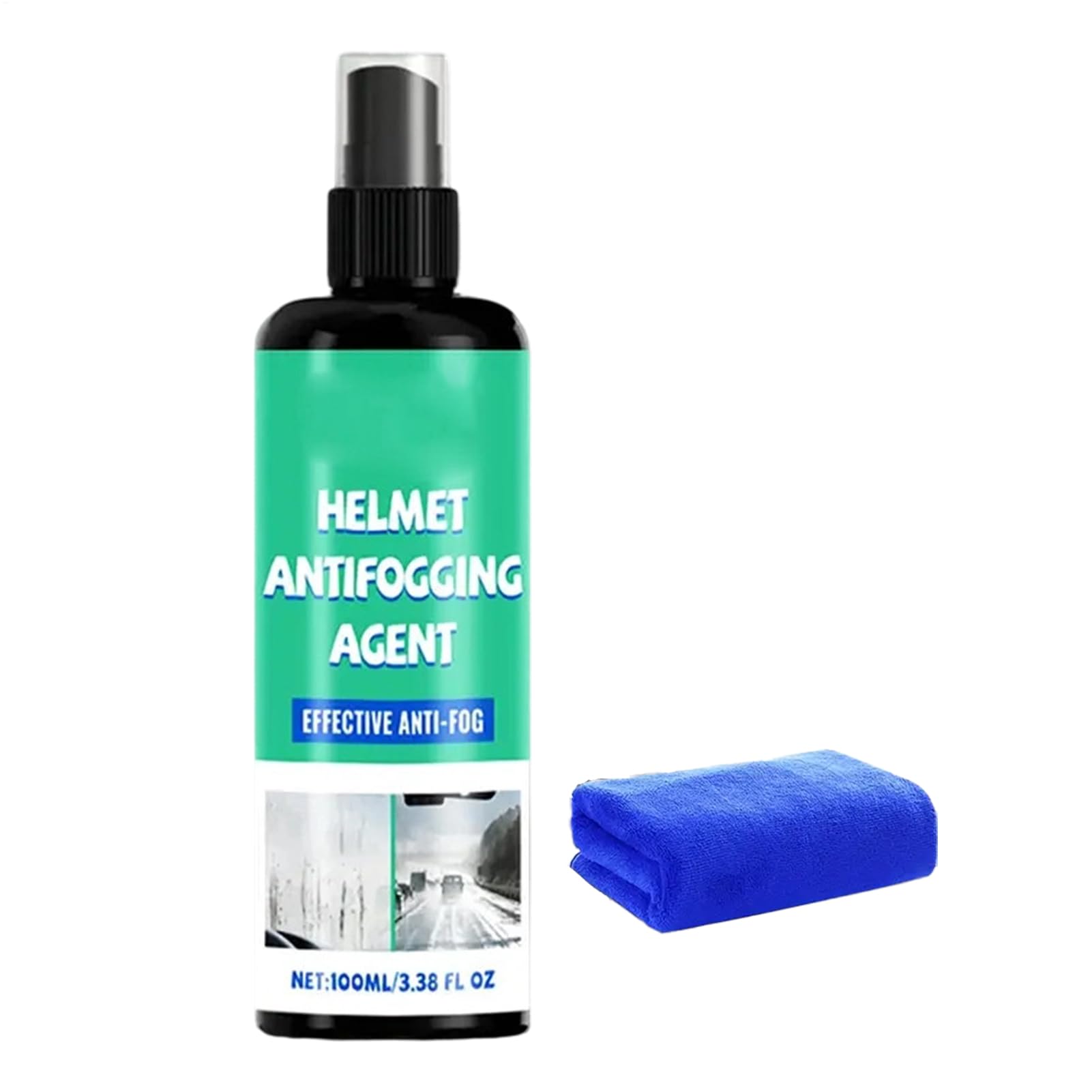 100ml Helmet Visor Anti Fog Spray, 100ml Anti Fog Spray for Helmet Visor | Streak-Free Polish Coating, Defogging Solution with Long-Lasting Protection,Clear Visibility for Motorcycle, Rain Conditions