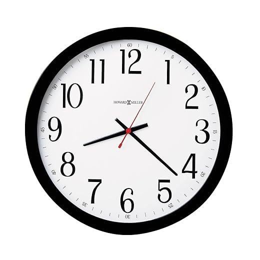 Howard Miller Gallery Wall Clock, Classic Round Design with Optical Crystal Glass Battery Operated