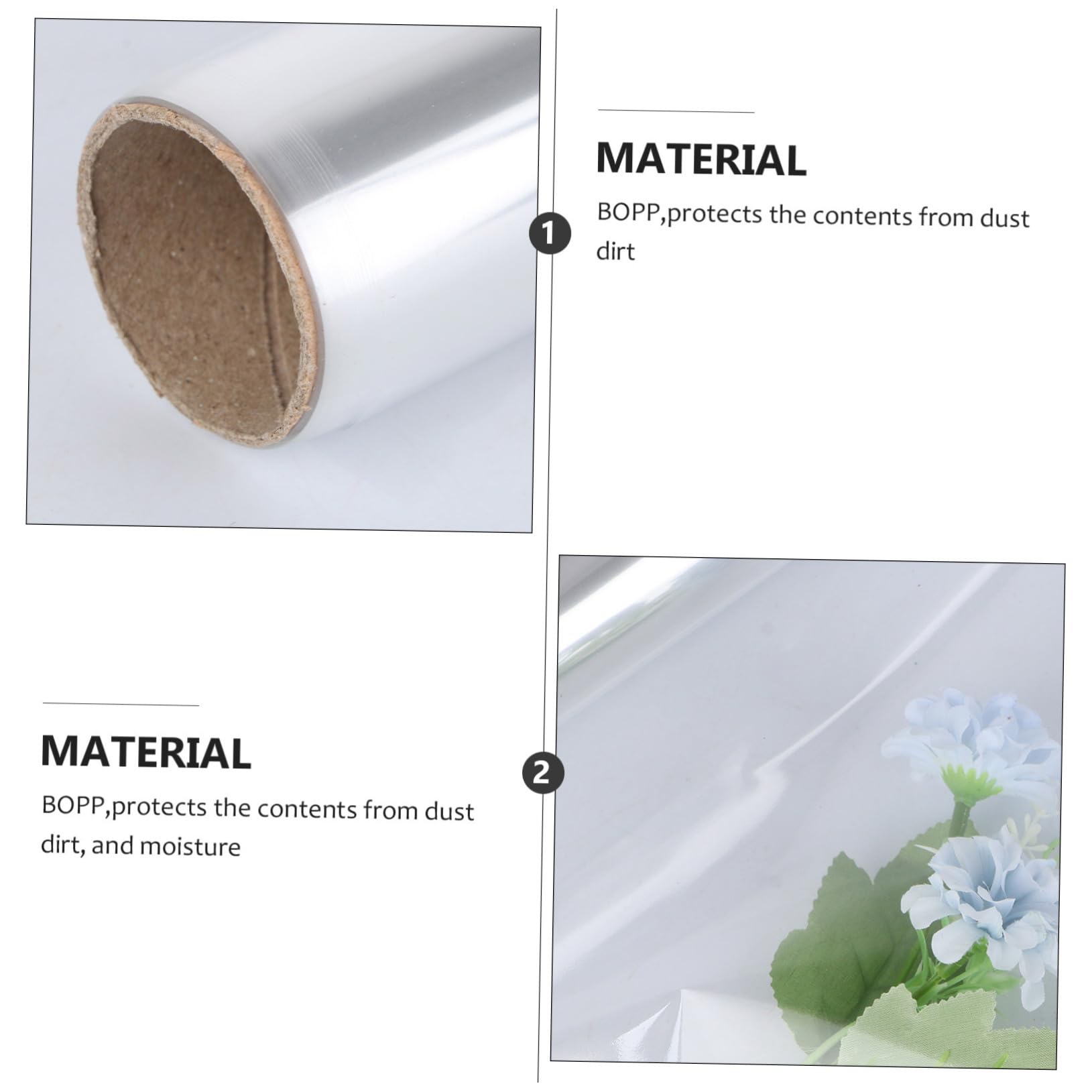 Rotolo Cellophane Bopp Trasparente 1 Rotolo per Bouquet Regalo