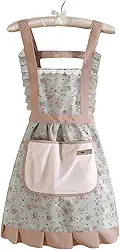 Avental De Princesa Em Renda Floral Com Um Bolso Para Toalhas De Mão À Prova D'água E Resistente Ao Oleo