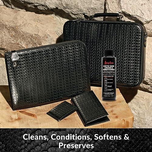 Angelus Exotic Leather Conditioner and Cleaner, 8oz - Reptile Deep Conditioner and Cleaner for Shoes, Boots, Belts, Bags - Made In USA