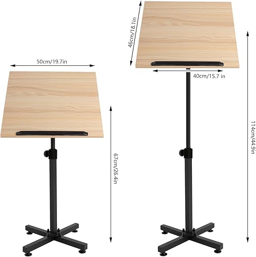 Miniatura 6 de Atril Podio Soporte Altura Ajustable Mesa Portátil Presentación Portátil de Pie para Aula, Oficina, Iglesia, Escritorio Inclinable, Estudios de