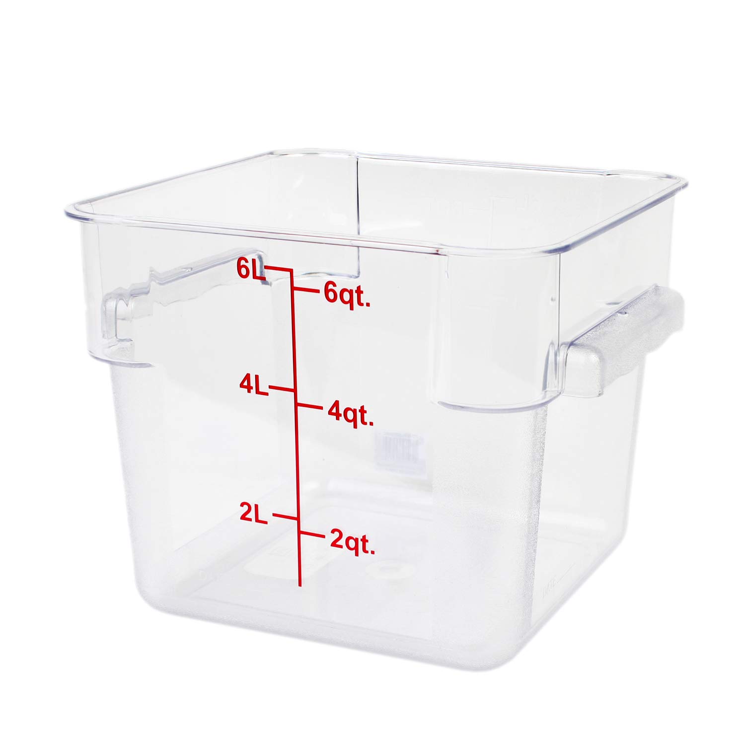 Excellante 6-Quart Polycarbonate Square Food Storage Containers, Clear