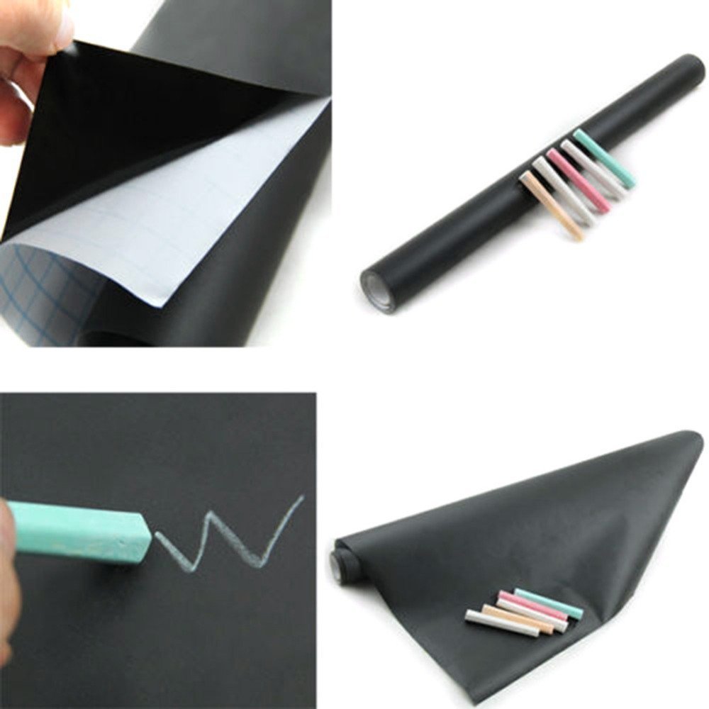 Tiny Deal Vinyl Chalkboard Wall Sticker (Black, 200 X 45 Cmself-Adhesive, Wall, 78 Cms)
