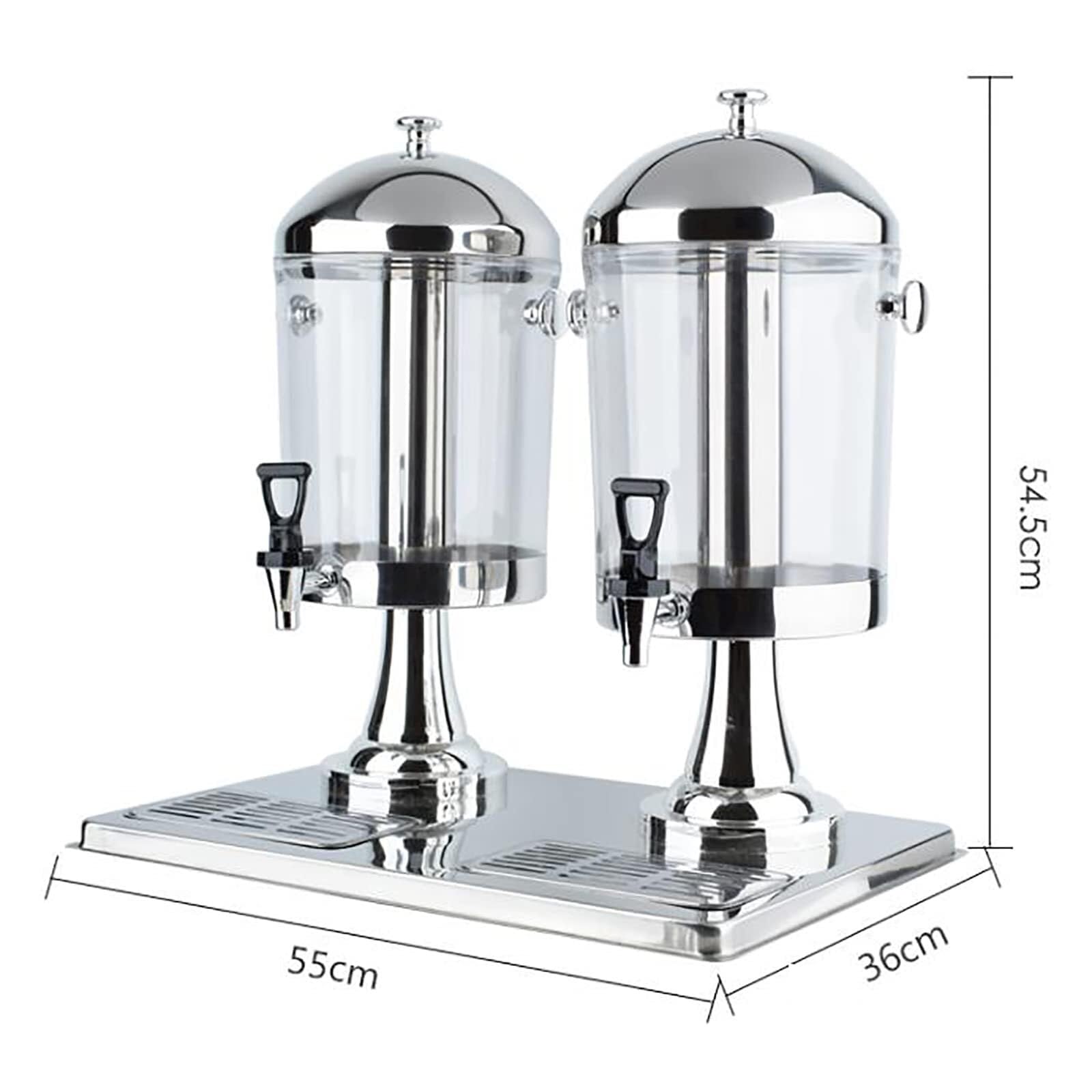 Distributeur de Boissons en Acier Inoxydable de 16 L avec Tube à Glace et Double Robinet – Serveur de jus de Fruits Commercial for Les fêtes, Les Restaurants et la Maison