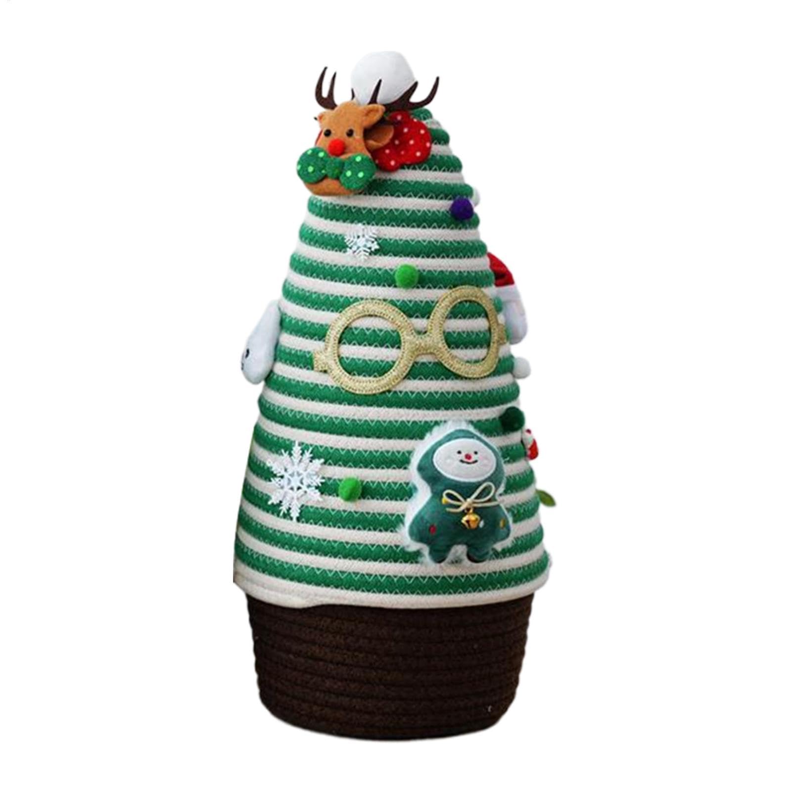 Panier de rangement en forme d'arbre de Noël pour décorer le salon pendant les fêtes