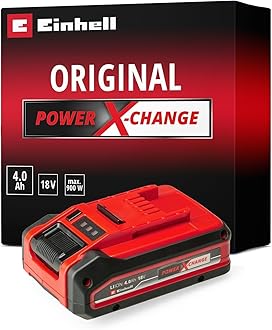 – Einhell Power X-Change Plus 18V, 4.0Ah Lithium-Ion Battery - 2nd Generation, Extra Power For Intensive Operation - Universally Compatible With All Einhell PXC Power Tools And Garden Machines