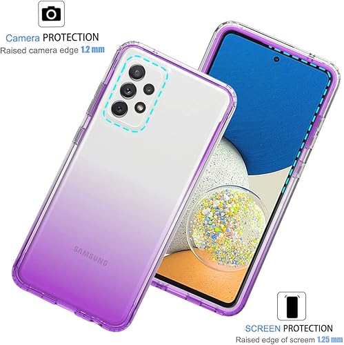 Miniatura 9 de Funda de teléfono para Galaxy A73 5G, Samsung A73 5G con protector de pantalla de vidrio templado, carcasa protectora de cuerpo completo