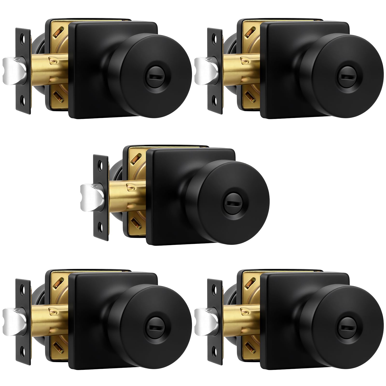 Matte Black Dummy Door Knobs - 2 Pack -16