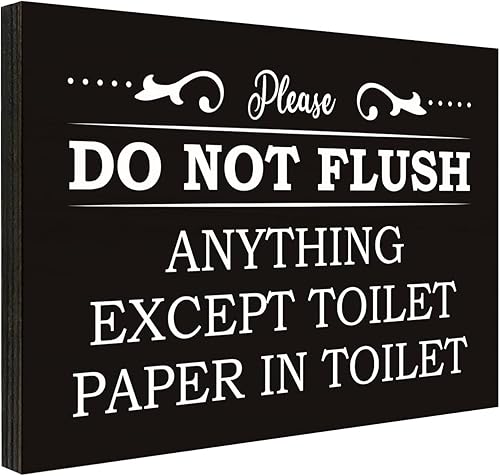 Señal de no empotrar para baño, no lavar nada excepto papel higiénico en casa, uso para oficina en casa o negocios, puerta de baño, señales de