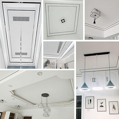 Miniatura 7 de Moldeado de borde de espejo negro, diseño de borde de espejo para despegar y pegar, moldura de borde de azulejos de pared flexible, 16.4ft x 0.4in