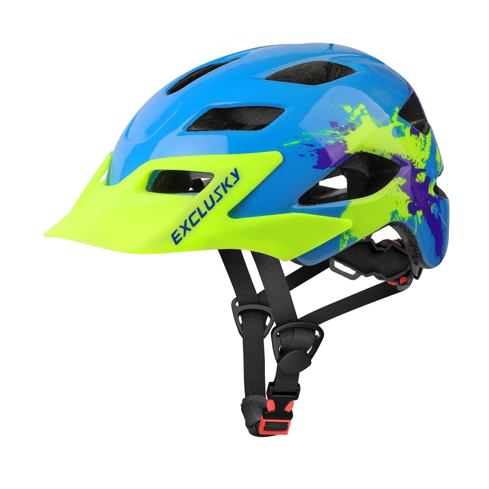 Exclusky Fahrradhelm Kinder Jungen, Kinder Fahrradhelm Mädchen für BMX Helm Kinder Radhelm Skaterhelm Verstellbar Kinderhelm Kinderfahrradhelm Fahrrad Helm Kind 50-57CM (ab 5-13 Jahre)