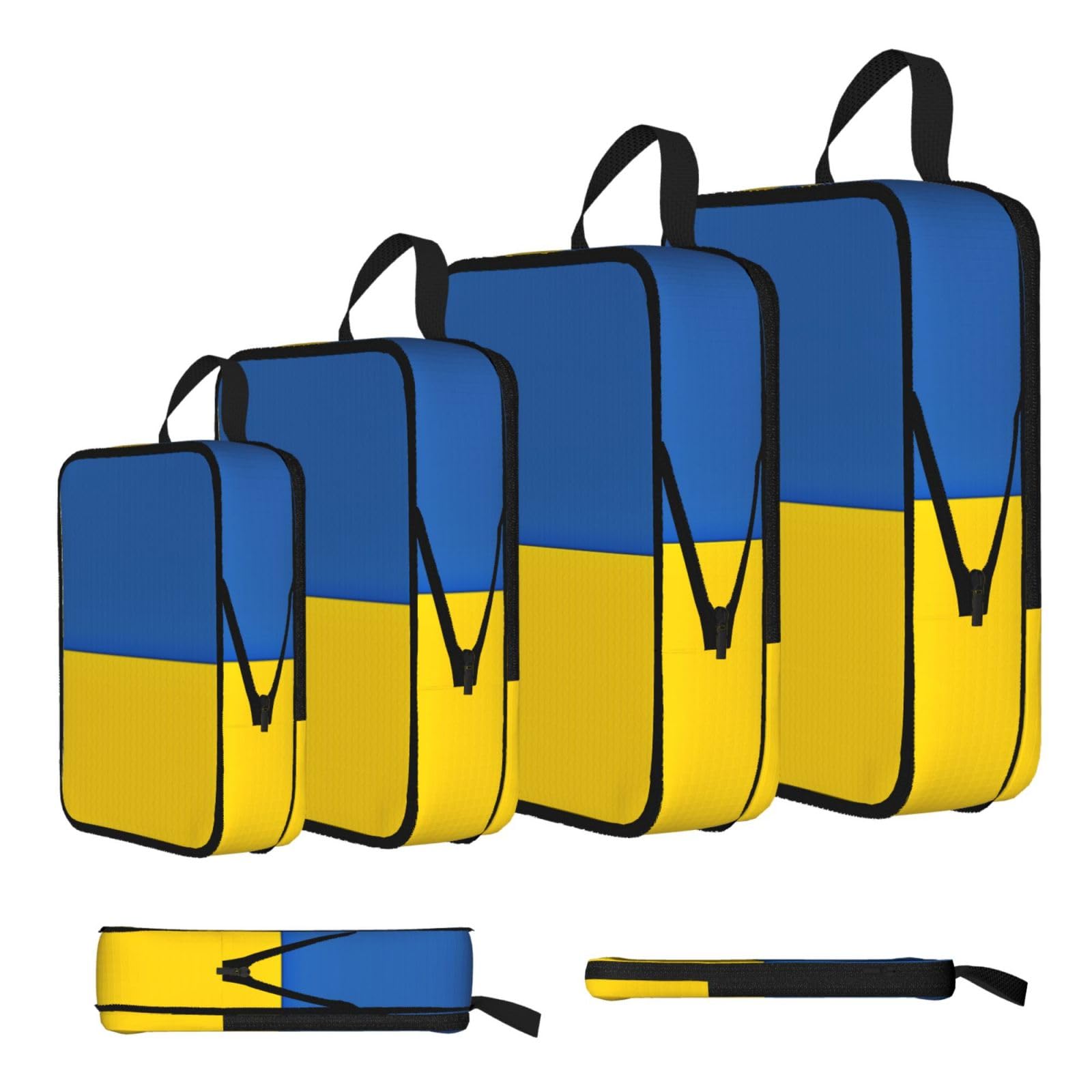 Flag of Ukraine Compression Packing Cubes 4 Piece Set