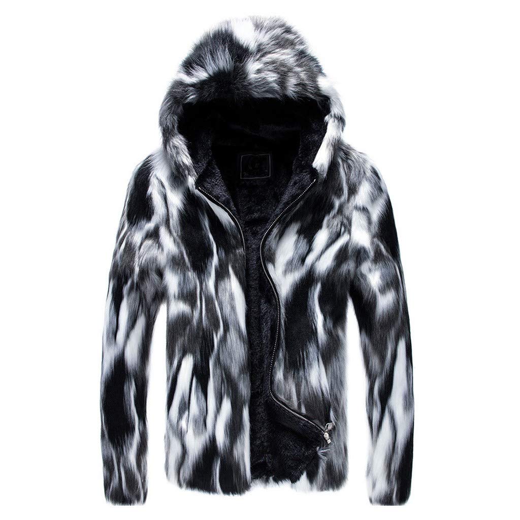Giacca Invernale da Uomo in Pelliccia Artificiale Cardigan Winter Mens Outwear Coat Overcoat Faux spessi Jacket Caldo Fashion Men's Coats & Jackets parka Cappotto in Pelliccia Sintetica da Uomo