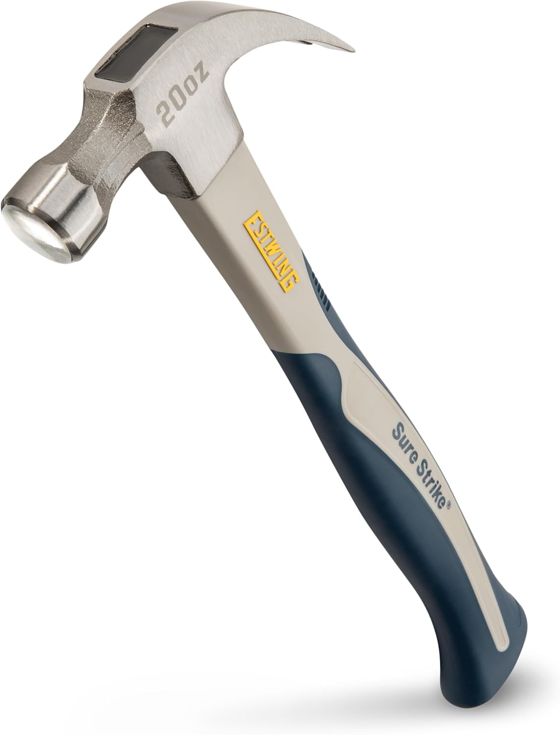ESTWING Sure Strike Hammer - 20 oz Curved Claw Hammer with Smooth Face & Carbon Fiber Handle - SSCF20C